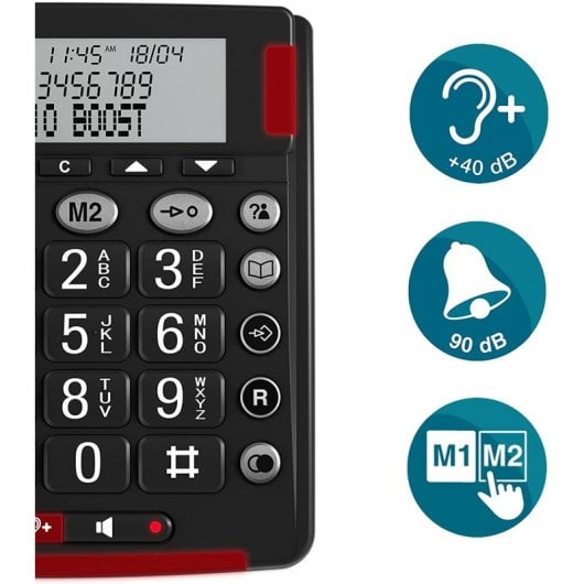 Amplicomms BigTel 48 Plus Telefono fisso per anziani Nero