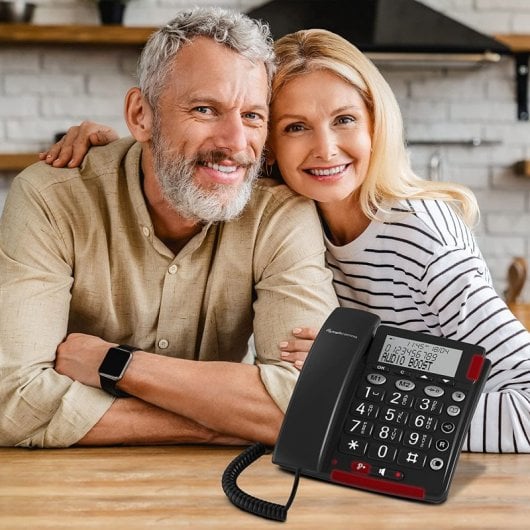 Amplicomms BigTel 48 Plus Telefono fisso per anziani Nero