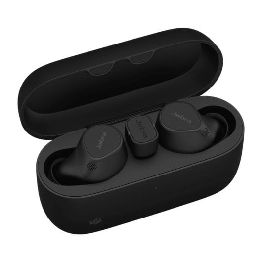 Écouteurs Jabra Evolve2 Buds sans fil Bluetooth USB-C avec ANC, usage professionnel, noirs