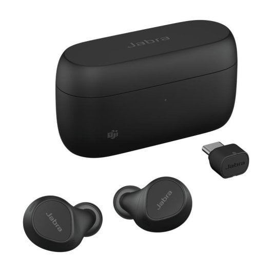 Écouteurs Jabra Evolve2 Buds sans fil Bluetooth USB-C avec ANC, usage professionnel, noirs