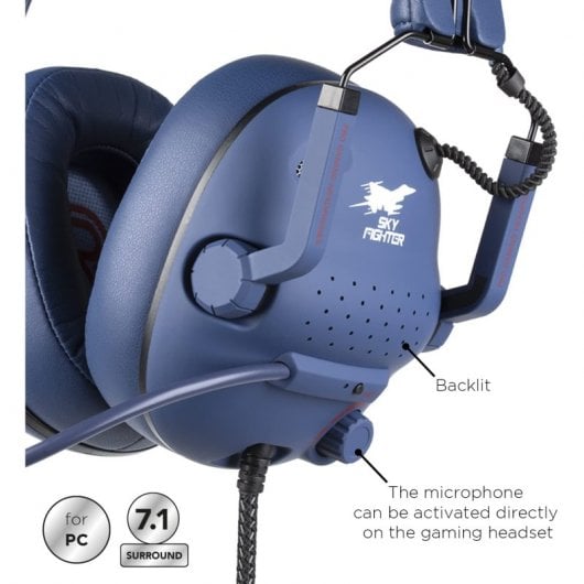 Konix Drakkar Skyfighter Casque de jeu 7.1 Bleu