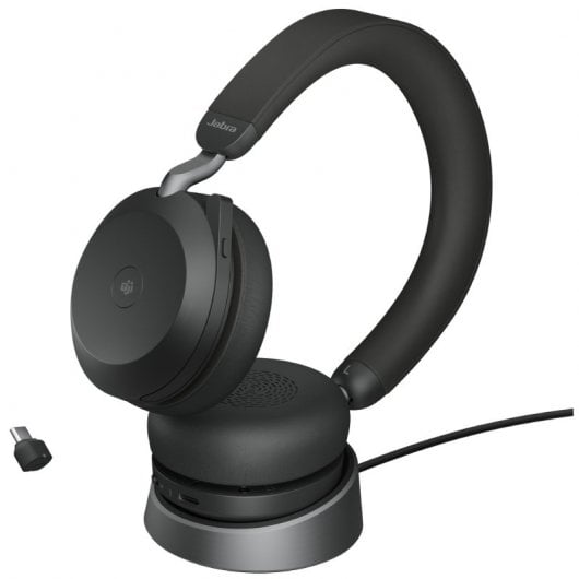 Jabra Evolve2 75 MS Schwarz Kabellose Kopfhörer + Ladestation
