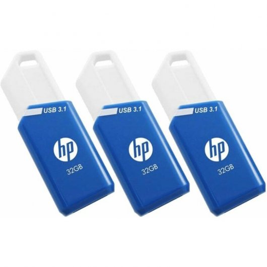 PNY x755w Triple Pack lecteur USB flash 32 Go USB Type-A 3.2 Gen 1 (3.1 Gen 1) Bleu, Blanc