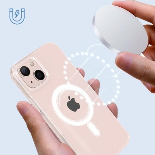 Funda Apple iPhone 13 Trasparente Circolo Magnetico Magsafe Funda Apple iPhone 13 Trasparente Circolo Magnetico Magsafe