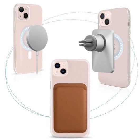 Funda Apple iPhone 13 Trasparente Circolo Magnetico Magsafe Funda Apple iPhone 13 Trasparente Circolo Magnetico Magsafe