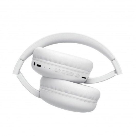 Auriculares DCU inalámbricos Bluetooth v5.0 con micro SD, radio FM y cable jack blanco