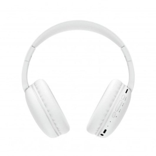 Auriculares DCU inalámbricos Bluetooth v5.0 con micro SD, radio FM y cable jack blanco