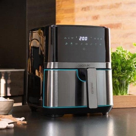Friteuse sans Huile Cecotec Cecofry Full InoxBlack 5500 Pro 5.5L 1700W avec 8 Programmes
