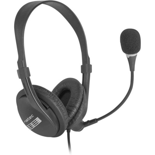 Auriculares Natec Drone con cable, doble Mini Jack, micrófono y control de volumen, negro