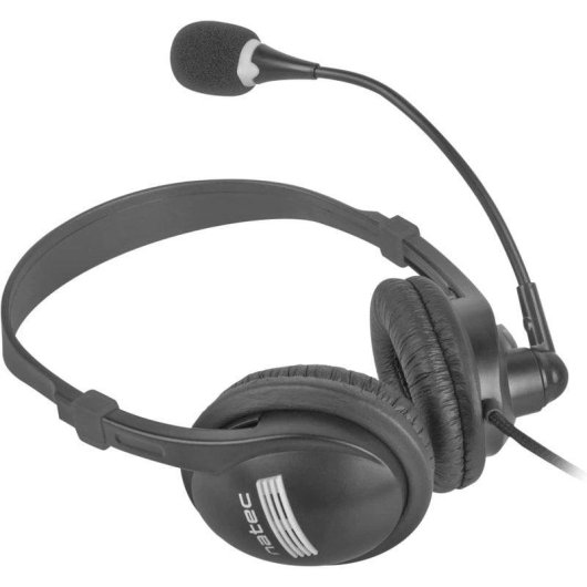 Auriculares Natec Drone con cable, doble Mini Jack, micrófono y control de volumen, negro