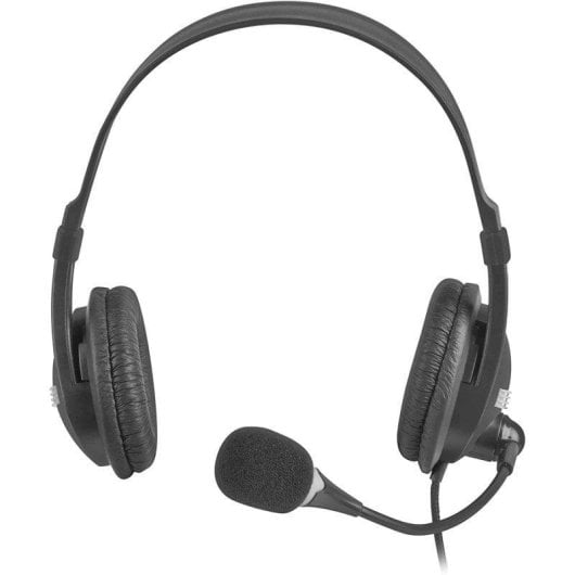 Auriculares Natec Drone con cable, doble Mini Jack, micrófono y control de volumen, negro