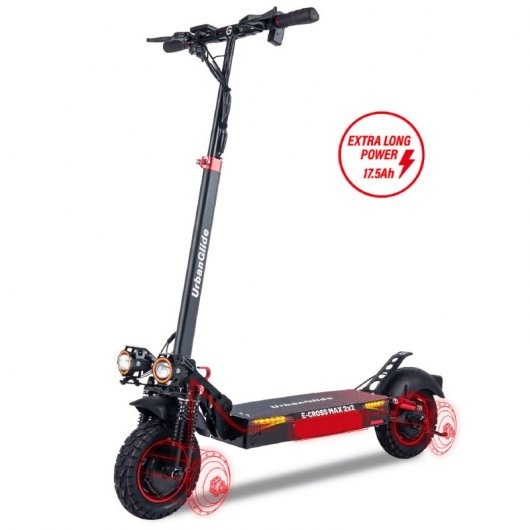 Urbanglide E-CROSS MAX 2X2 trottinette électrique 25 km/h Noir 17,5 Ah