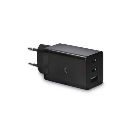 Ksix Cargador Doble USB Tipo C + USB Tipo A 67W GaN Negro