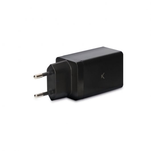 Ksix Cargador Doble USB Tipo C + USB Tipo A 67W GaN Negro