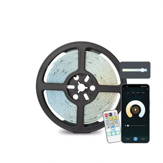 Ksix SmartLED CCT Tira LED Inteligente WiFi/Bluetooth 5m + Controlo Remoto