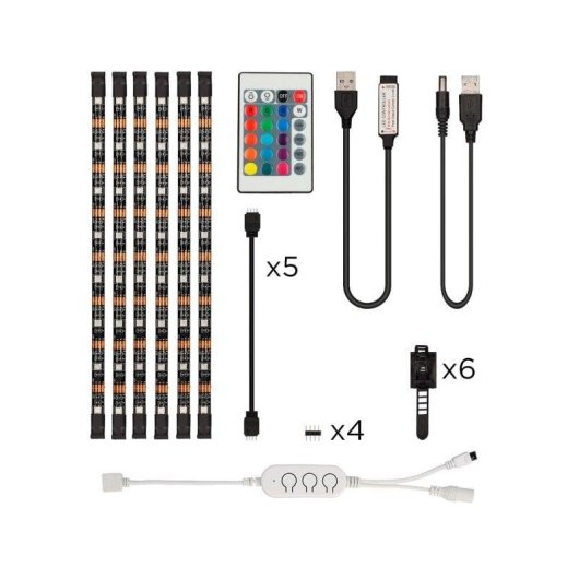 Tiras LED RGB per TV Ksix Colorled 3m + Telecomando