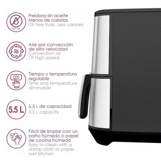 Bastilipo Dragon Heißluftfritteuse 5,5 l 1800 W