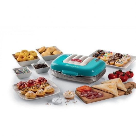 Ariete Party Time Sandwichera 3 en 1 Cupcakes y Donuts Azul