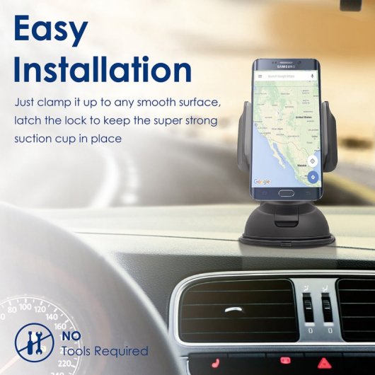 Support voiture antidérapant 360° Promate Mount-2 pour smartphone/GPS noir