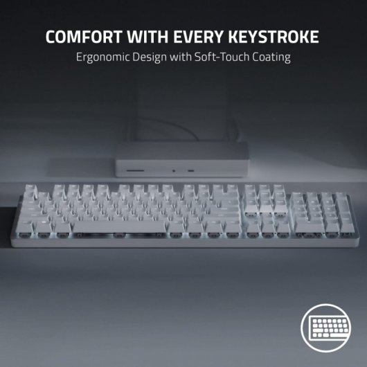 Razer Pro Type Ultra Teclado Mecánico Inalámbrico Retroiluminado Blanco Switch Yellow