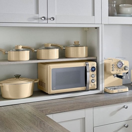 Swan Retro SM22030CNEU Microondas 20L 800W Crema