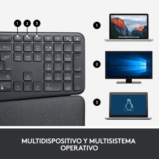 Logitech Ergo K860 For Business Kabellose Bluetooth-Tastatur Schwarz