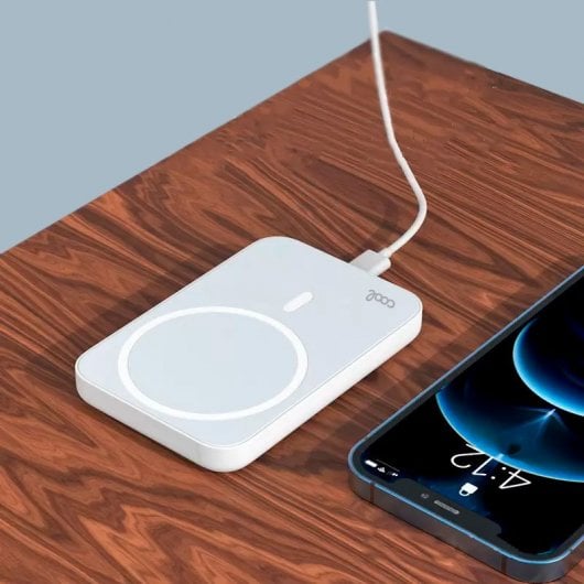 Cool Powerbank Universelle Magnétique Qi Recharge Sans Fil 5000 mAh Blanc
