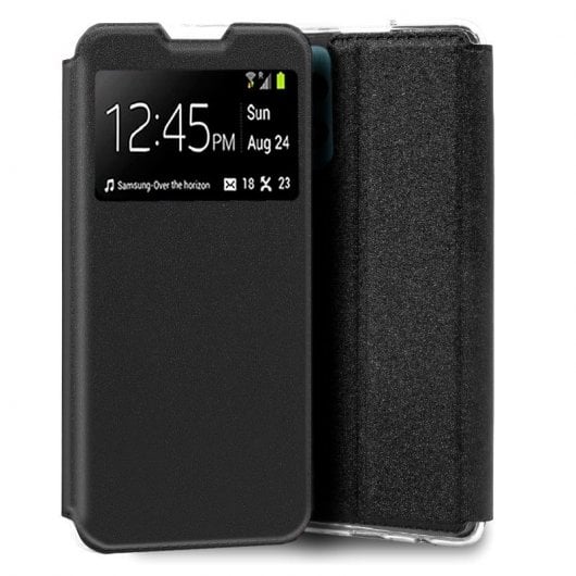 Estojo de capa flip preto legal e liso para TCL 305i