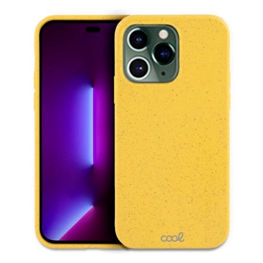 Estojo ecológico biodegradável amarelo legal para iPhone 14 Pro
