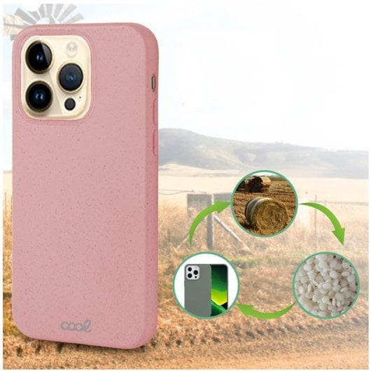 Coole, rosafarbene, biologisch abbaubare Öko-Hülle für das iPhone 14 Pro Max