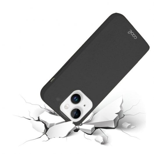 Coole schwarze, biologisch abbaubare Öko-Hülle für das iPhone 14 Plus