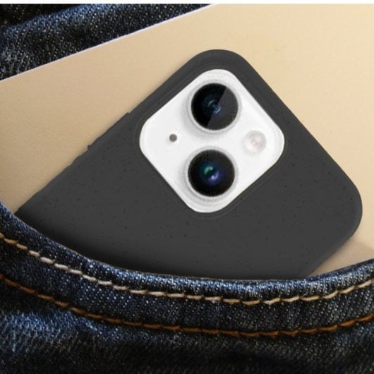 Coole schwarze, biologisch abbaubare Öko-Hülle für das iPhone 14 Plus