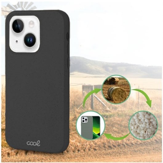 Coole schwarze, biologisch abbaubare Öko-Hülle für das iPhone 14 Plus
