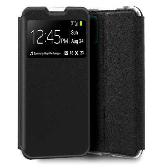 Cool Funda Flip Cover Liso Negra para ZTE Blade A52 Lite