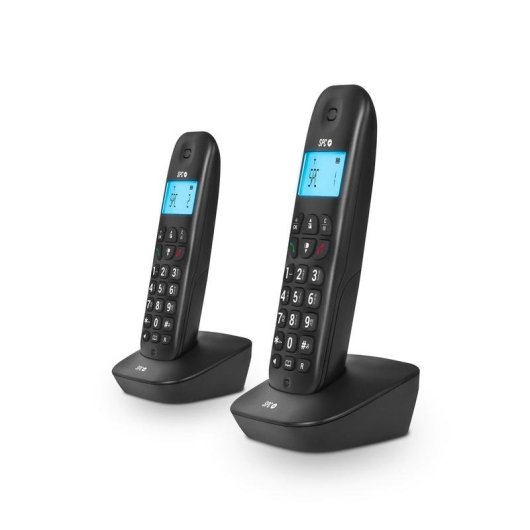 Telefono Fisso Senza Fili Pack Duo SPC Air Pro Nero Display Retroilluminato