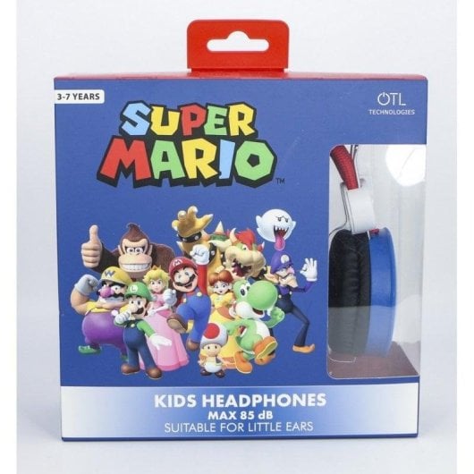 Auriculares Blade Super Mario com fio Jack 3,5 mm para crianças, volume limitado, conforto