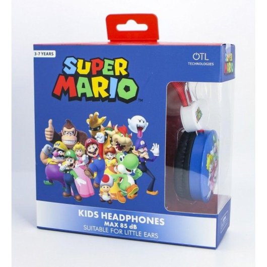 Auriculares Blade Super Mario com fio Jack 3,5 mm para crianças, volume limitado, conforto