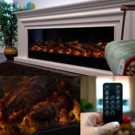 Cheminée Électrique Sined Caminetto Vulture 1500W Murale et Sol Télécommande