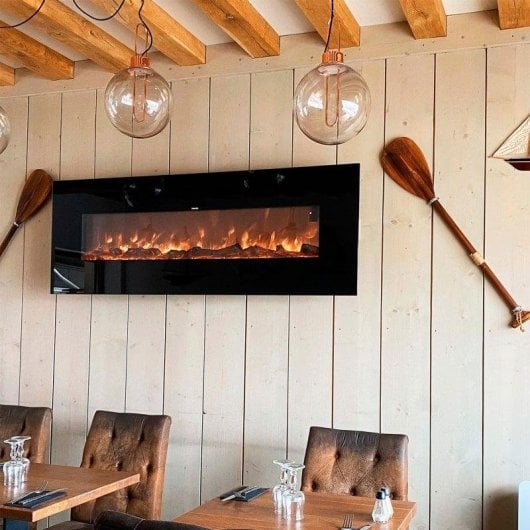 Cheminée Électrique Sined Caminetto Aprica 1500W Murale Télécommande Programmateur Hebdomadaire
