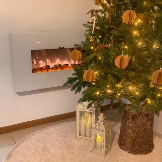 Cheminée Électrique Sined Caminetto Monte Bianco 1500W Murale Télécommande Programmateur