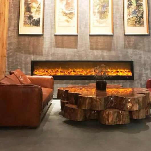 Cheminée Électrique Sined Caminetto Etna 300 1500W Murale et Sol Télécommande