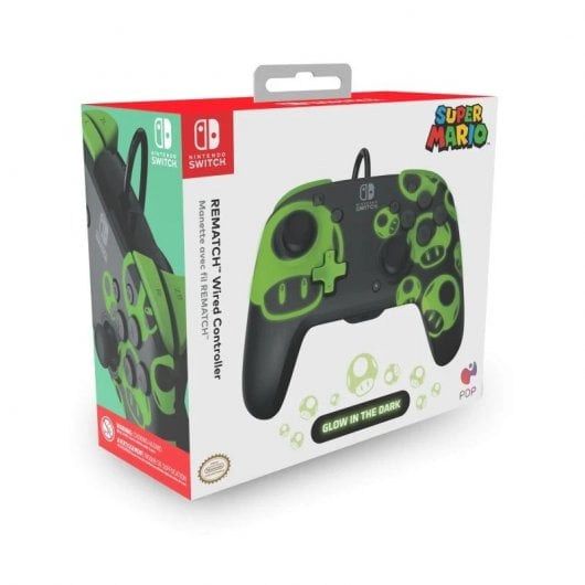 PDP Rematch Gamepad 1Up Glow In The Dark para Nintendo Switch