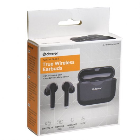Denver TWE-37BLACK écouteur/casque Sans fil Ecouteurs Appels/Musique Bluetooth Noir