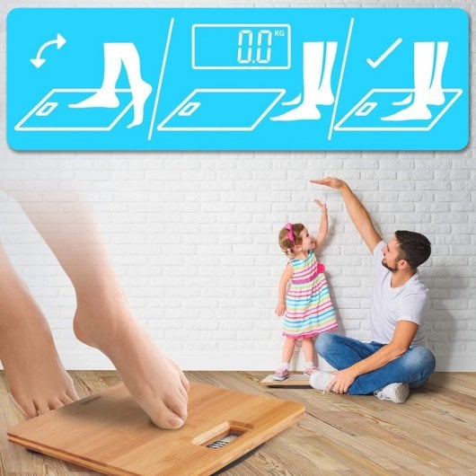 Duronic BS503 Báscula de Baño Digital Bambú