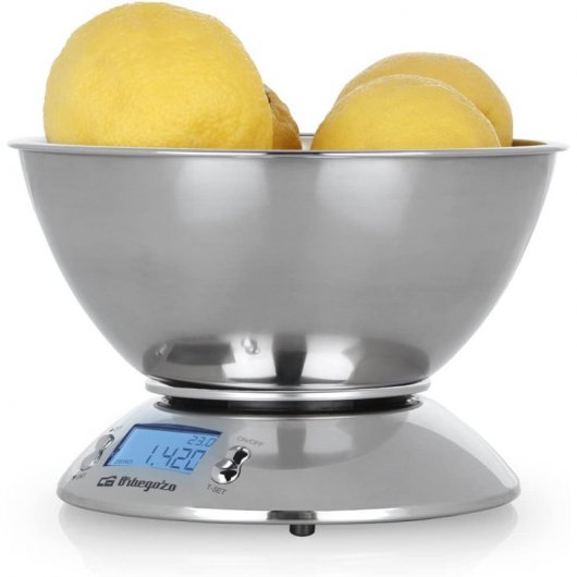 Orbegozo PC 2011 Báscula de Cocina con Bol Acero Inoxidable