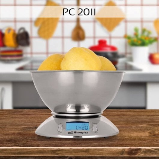 Orbegozo PC 2011 Báscula de Cocina con Bol Acero Inoxidable