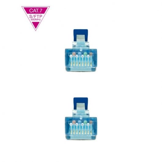 Nanocable Cable de Red RJ45 SFTP AWG26 Cat.7 25cm Azul