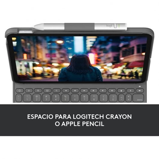 Logitech Slim Folio Gris Bluetooth QWERTY Espagnole