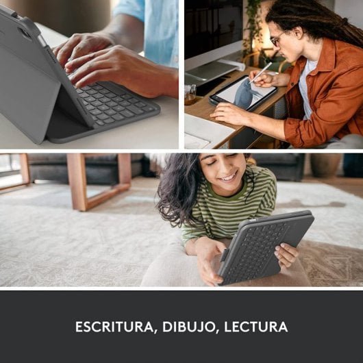 Logitech Slim Folio Gris Bluetooth QWERTY Espagnole