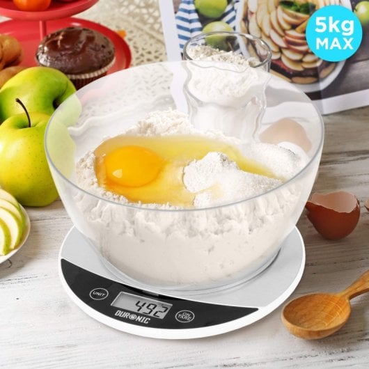 Bilancia da cucina digitale Duronic KS3000 con ciotola da 2 litri